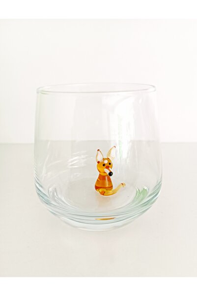 ADAMODART Sevimli Tilki Cam Figürlü Su Bardağı
