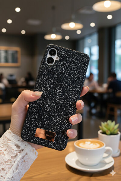 Rivor Samsung Galaxy A06 Uyumlu Kılıf Kamera Çıkıntı Taşlı Boncuk İşlemeli Si...