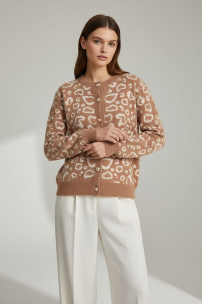 ENDAMIM Leopard Print Thin Seasonal Short Cardigan