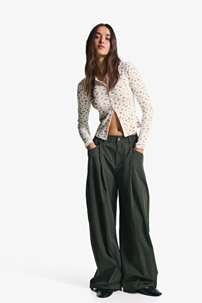 Bershka Pointelle print cardigan