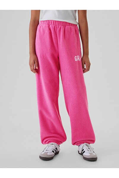 GAP Kız Çocuk Pembe Gap Logo Polar Fleece Jogger Eşofman Altı