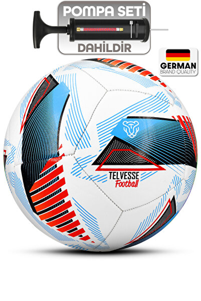 Telvesse Futbol Topu 2025 Neon League Ball Pompalı Set Dayanıklı Sert Zemin H...