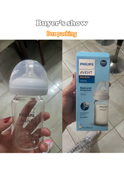 Philips 60ml 125ml 2PCS AVENT 60m 125ml Newborn Baby Glass Bottle Wide Neck Anti-Colic Anti-Choking