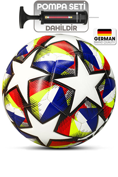 Telvesse Futbol Topu Neon 2025 Şampiyonlar Ligi Pompalı Set Dayanıklı Sert Ze...