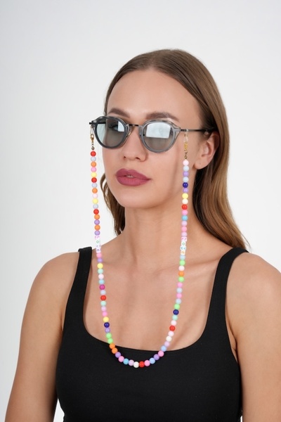 JULIANO Colorful Beads Love Glasses Chain