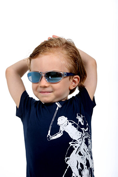 JULIANO Blue Oval Mirrored Children's Sunglasses