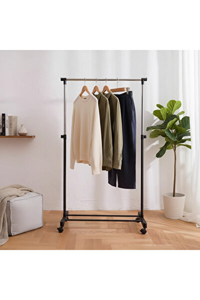 Living Black Metal Clothes Hanger Clothes Holder ، 160 * 75 cm