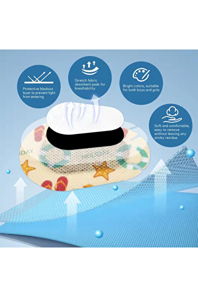 Choice 30 قطعة 01 30 قطعة من رقعة عين للأطفال لاصقة كرتونية قابلة للتنفس ضمادة العين المصابة بالكسل تحمي العين من الكسل