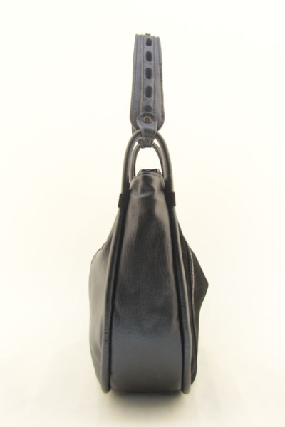 HNB Γυναικεία τσάντα ώμου από γνήσιο σουέτ σε μαύρο χρώμα