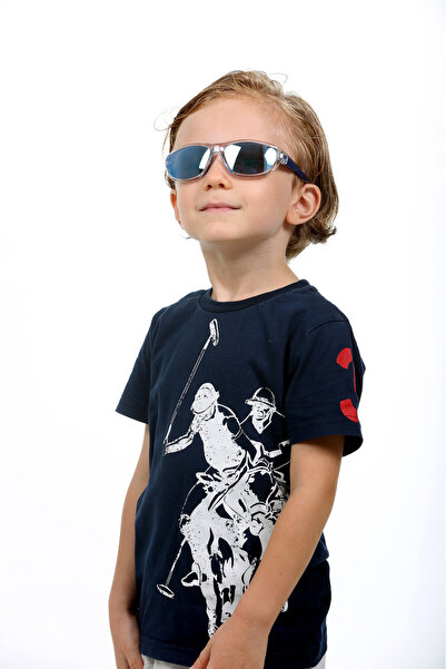 JULIANO Blue Oval Mirrored Children's Sunglasses