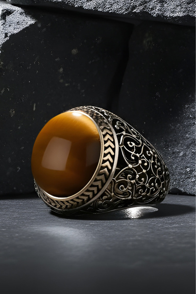 Takıdepo Kaplangözü Taşlı Sarmaşık Model Gümüş Yüzük