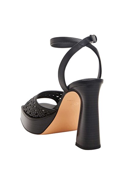 Katy Perry The Steady Ankle Strap Women's Black Straw Heeled Sandals