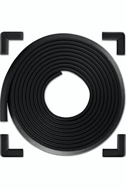 Miningaa 2 Meters 4 Pieces Matte Black Rubber Edge Protector - Flexible and Soft, with Corner Protector