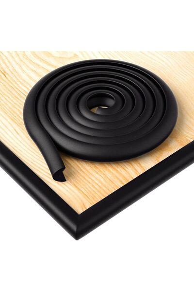 Miningaa 2 Meters 4 Pieces Matte Black Rubber Edge Protector - Flexible and Soft, with Corner Protector