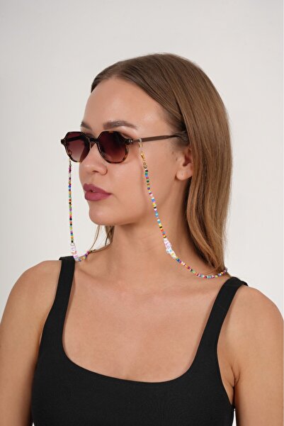 JULIANO سلسلة النظارة ذات الخرز الرملي الملون - القلادة - السوار