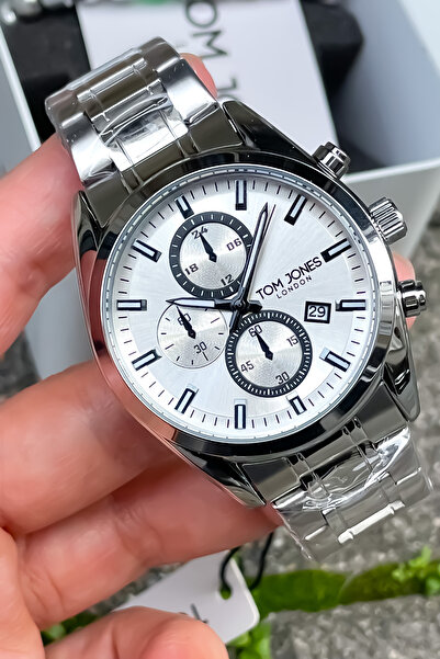 Tom Jones ساعة يد رجالية للموسم الجديد بسلك فولاذي + سوار هدية