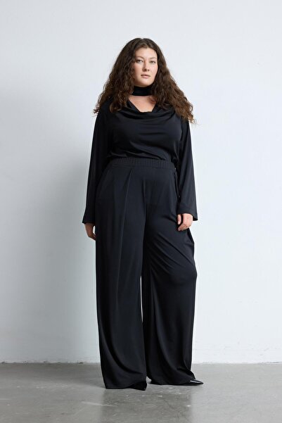 LUOKK Lessıa Pileli Büyük Beden Pantolon