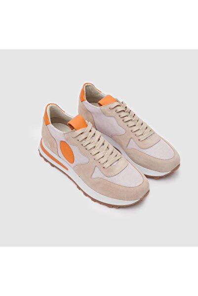 TOGO Bej Hakiki Deri & Air Netting Kumaş Kadın Spor Ayakkabı [060204]