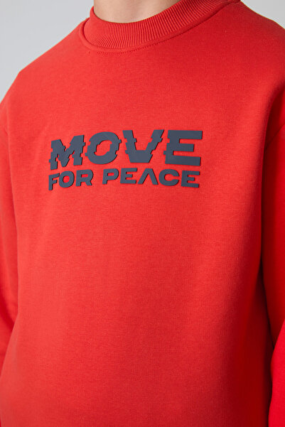 TOMMY LIFE Fiesta Pamuklu Kalın İçi Tüylü Yumuşak Dokulu Standart Fit Baskılı Erkek Çocuk Sweatshirt - 11216