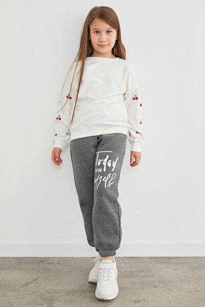 Fulla Moda 3 Thread Letter Printed Girls' Sweatpants