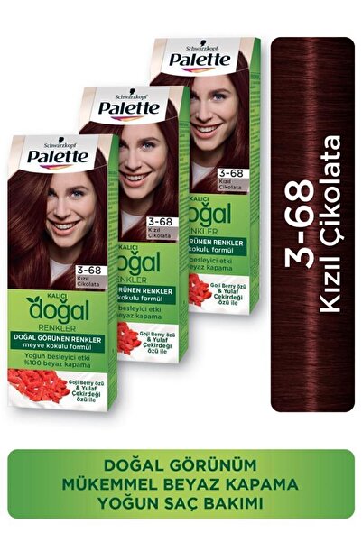 Palette Kalıcı Doğal Renkler 3-68 Kızıl Çikolata Goji Berry Özü &Yulaf Çekird...