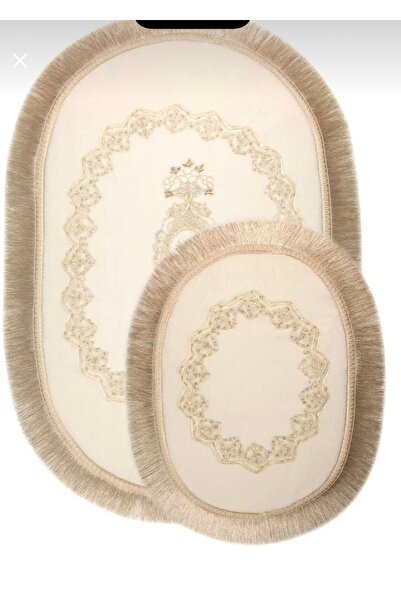 Kelebek Sudakavm 2li dantelli banyo paspas seti