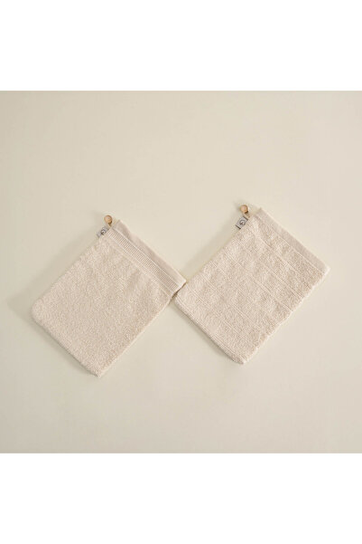 Ecocotton Рушник для ванни 100% бавовна Boucle Набір з 2 рушників у смужку з закритими краями кремовий 15x20 см