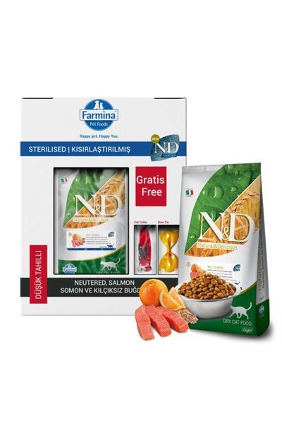 N&D Düşük Tahıllı Somonlu Kısırlaştırılmış Yetişkin Kedi Maması 10 KG 1 ADET