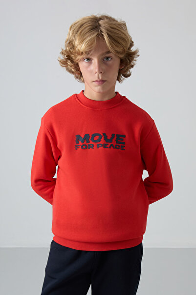 TOMMY LIFE Fiesta Pamuklu Kalın İçi Tüylü Yumuşak Dokulu Standart Fit Baskılı Erkek Çocuk Sweatshirt - 11216