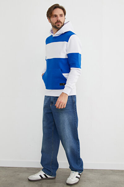 Fulla Moda 3-нитковий кольоровий блок з кишенями-кенгуру та капюшоном