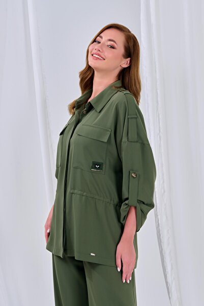 DE WHITES Plus Size Printed Detail Shirt