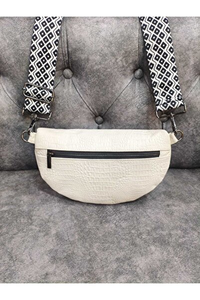 Dein DasLeder Genuine Leather Crossbody Bag Crocodile Pattern Printed