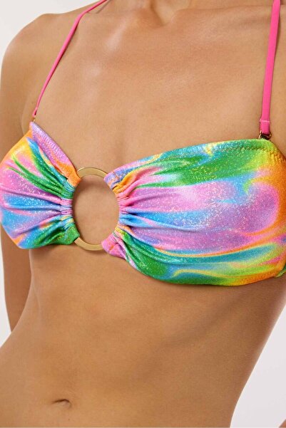 AYYILDIZ 4604 Bright Pink Strapless Bikini Set