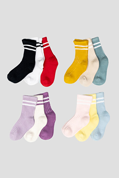 Defne Baby 12 Pairs of Cotton Girls' and Baby Socks