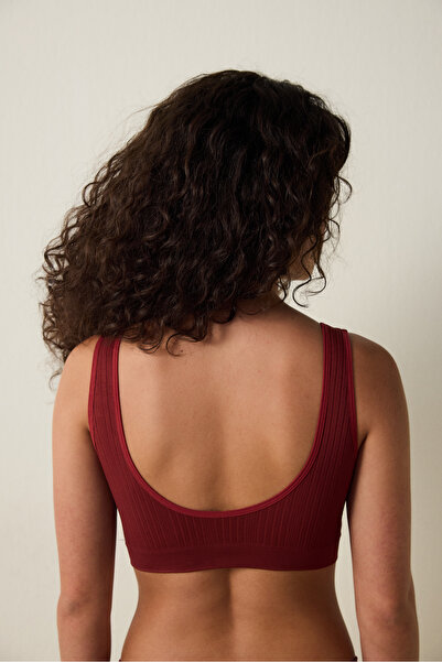 Penti Bordo Dikişsiz Balensiz Kalın Askılı Bralet Sütyen
