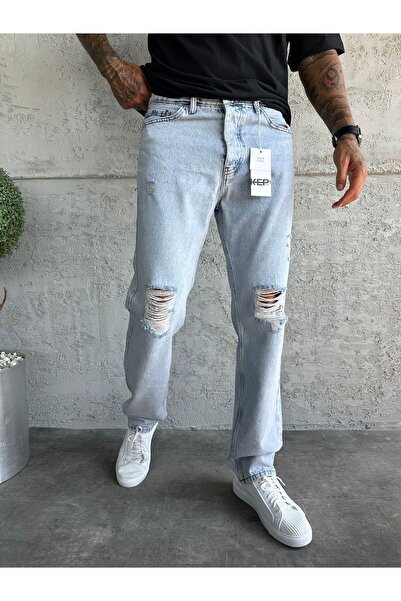 KağanKY Snow Wash Ripped Baggy Jean