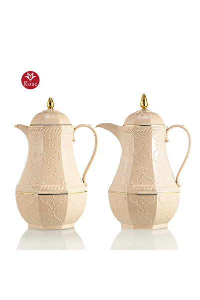 Rose Classic pattern tea and coffee thermos set consisting of 2 rose thermoses, 624 capacity (600 ml) coffee and (600 ml) tea