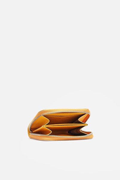 MAFİ Lume genuine leather zippered yellow wallet