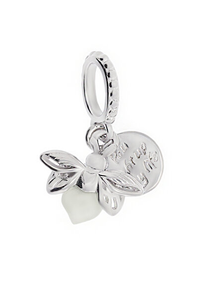 celikchi Kadın Karanlıkta Parlayan Ateş Böceği Gümüş Charm