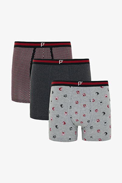 Penti Erkek Organik Çizgili 3'lü Boxer