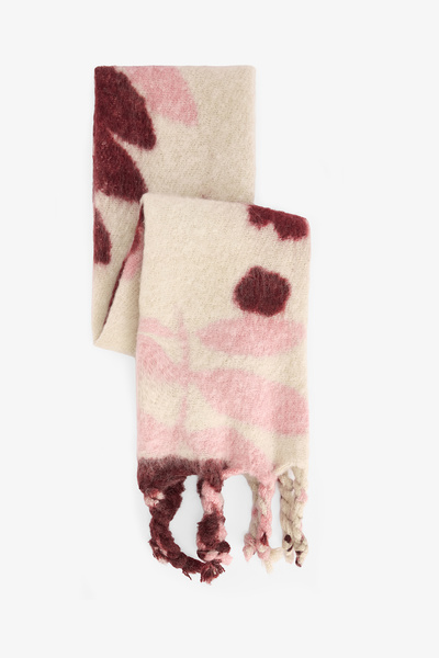 Penti Colorful Martina Floral Detailed Striped Soft Textured Scarf