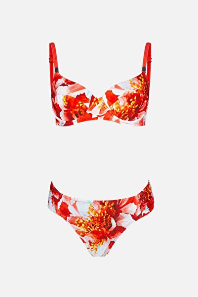 AYYILDIZ 4611 Σετ μπικίνι με σχέδιο κοράλ