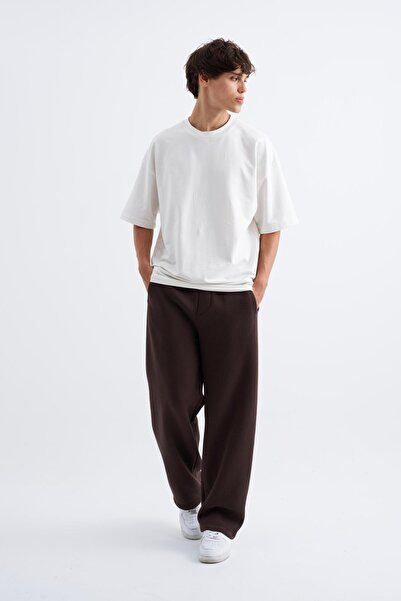 Machinist Erkek Baggy Oversize Kahverengi Eşofman Altı