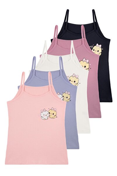 Donella 5-Pack of Girls' Tank Tops 4371Pb87