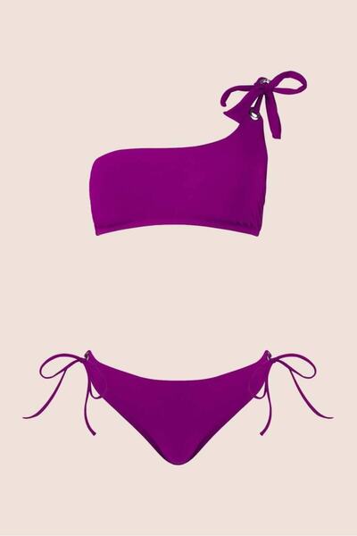 AYYILDIZ Ayyıldız 3405 Mor Tek Omuz Bikini Takımı