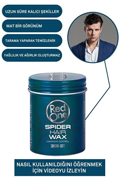 Red One Spider Hair Wax Güçlü Tutuş Esnek Yapi Ve Doğal Parlaklık 100ml