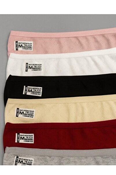 Besan Lace Clotte 12-piece set of women's bikini panties in attractive multi-colors made of 100% cotton