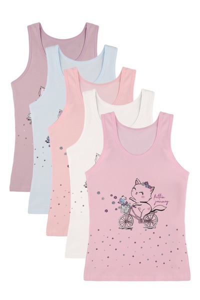 Donella 5-Pack of Girls' Undershirts 4971Pb30