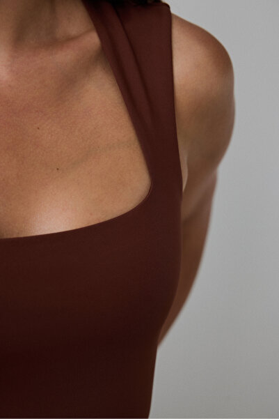 Penti Kapuçino Kare Yaka Kalın Askılı Slim Fit Body
