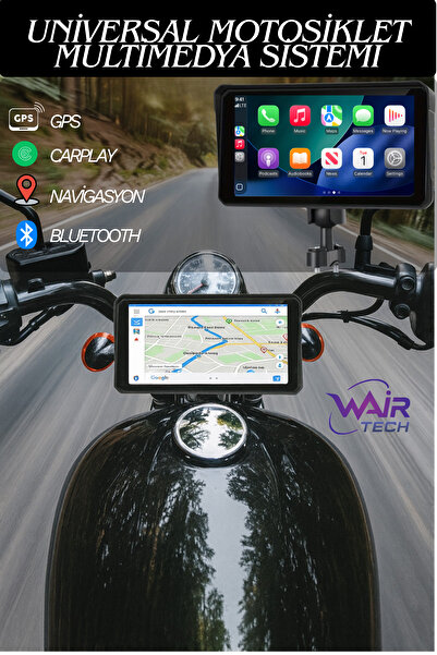 Wair Teknoloji 6.0" Dokunmatik Motosiklet Navigasyon Ünitesi CarPlay Android ...